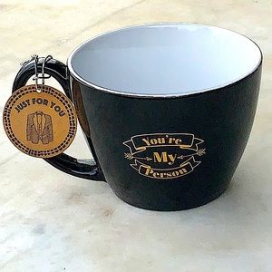 10 STRAWBERRY STREET MUG “YOUR MY PERSON” BLACK GOLD JUMBO